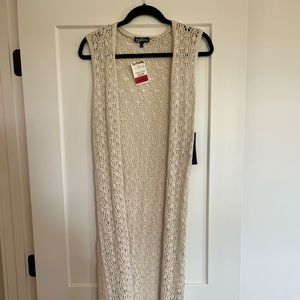 Cream crochet vest, womens size xs